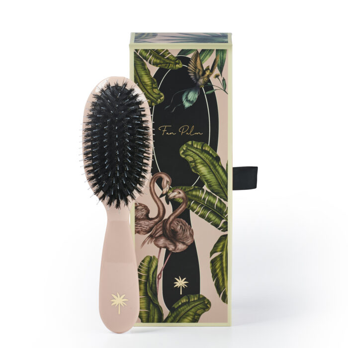 fan palm brush børste med vildsvin- og nylonhår icon hairspa